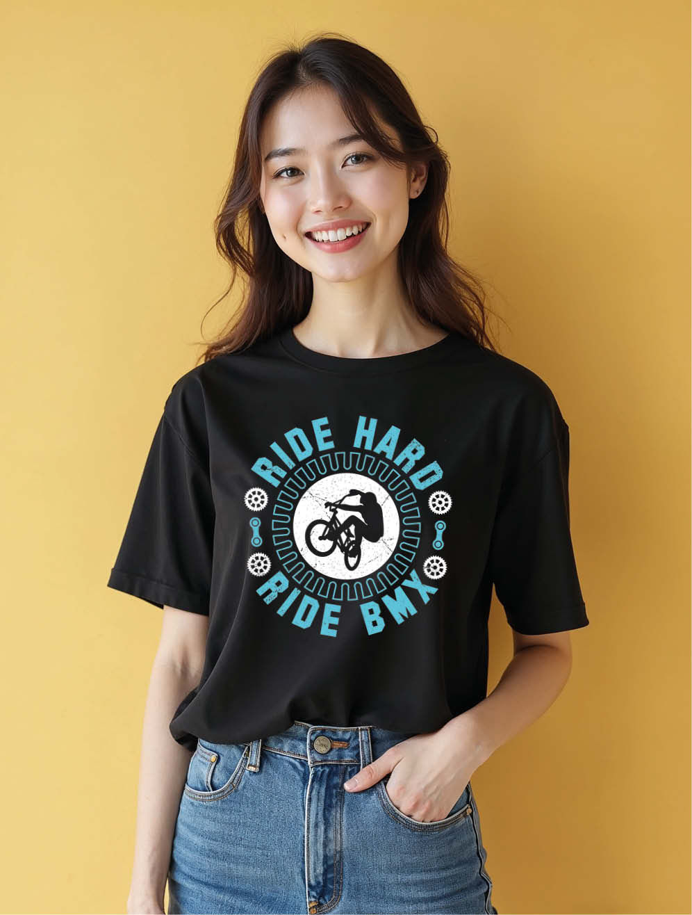 ride hard ride bmx Classic Women’s Printed Graphic T-Shirt – Sale