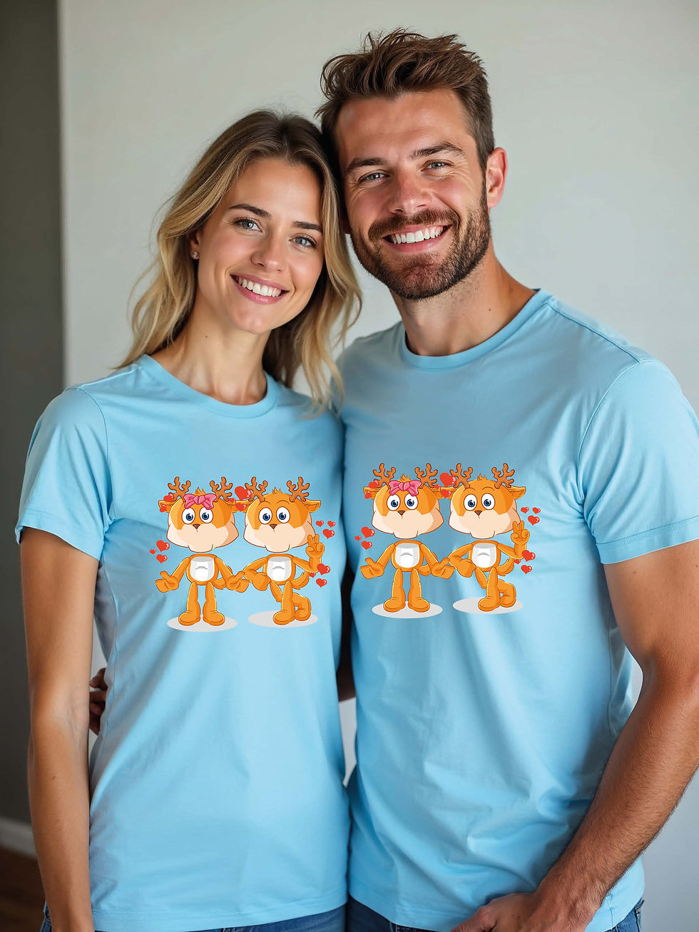 Thumbnail: Cute Animal Couple Matching Tee Lovers Edition – Limited Stock