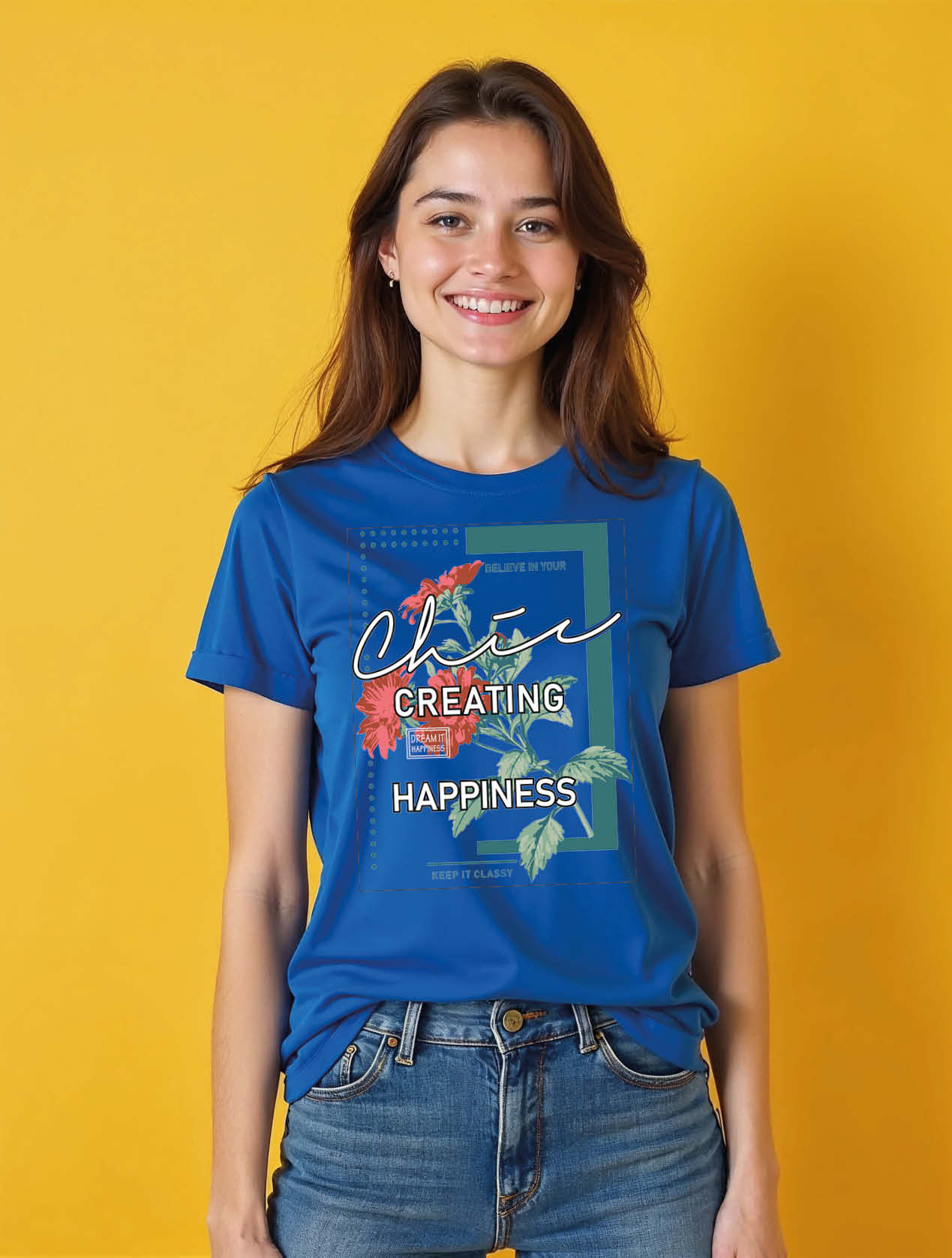 greating happiness Trendy Women’s Printed Graphic Streetwear T-Shirt – Shop Now
