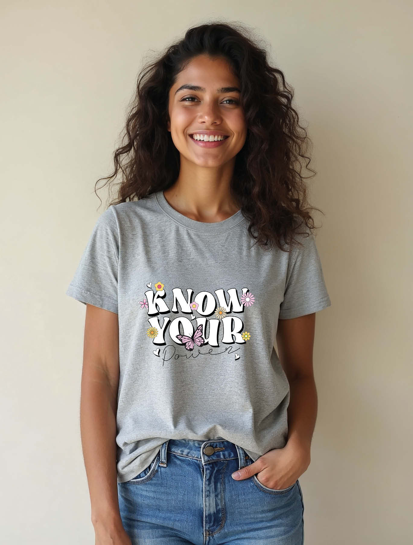 know your power Trendy Women’s stylish printed graphic T-Shirt