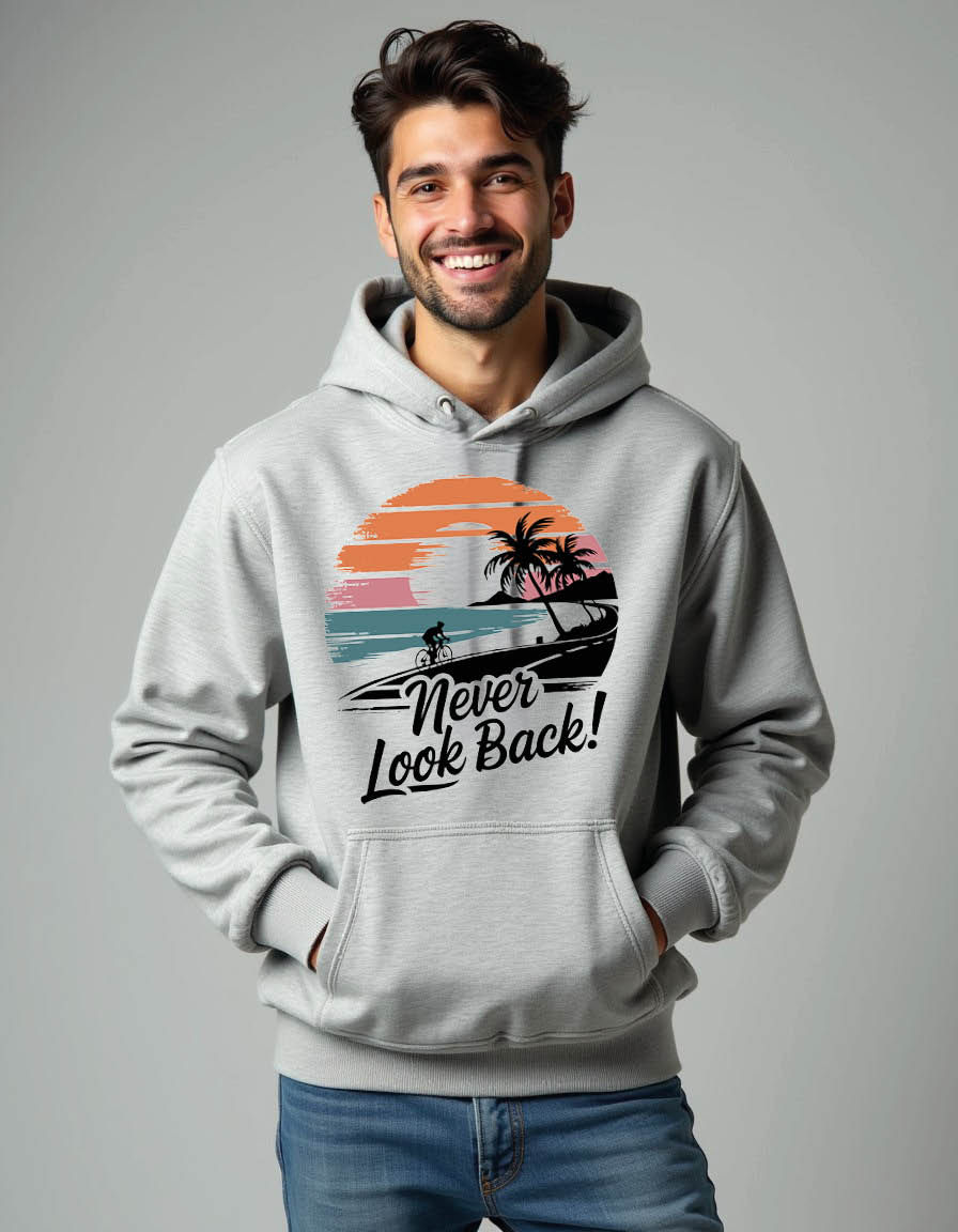 Thumbnail: never look back Streetwear Men’s Printed Hoodie – Exclusive Graphic