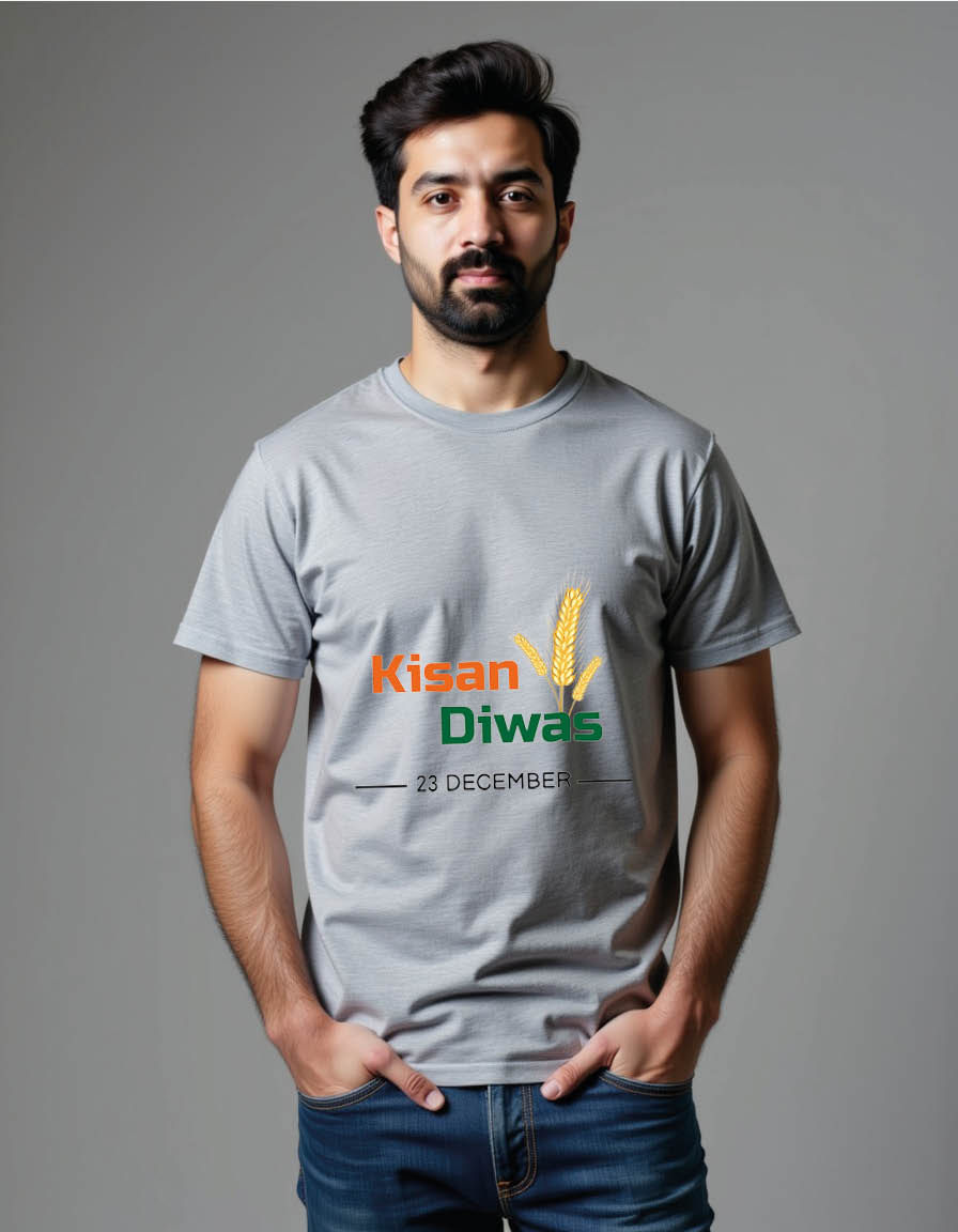 Thumbnail: Kisan diwas Unisex printed graphic t shirt