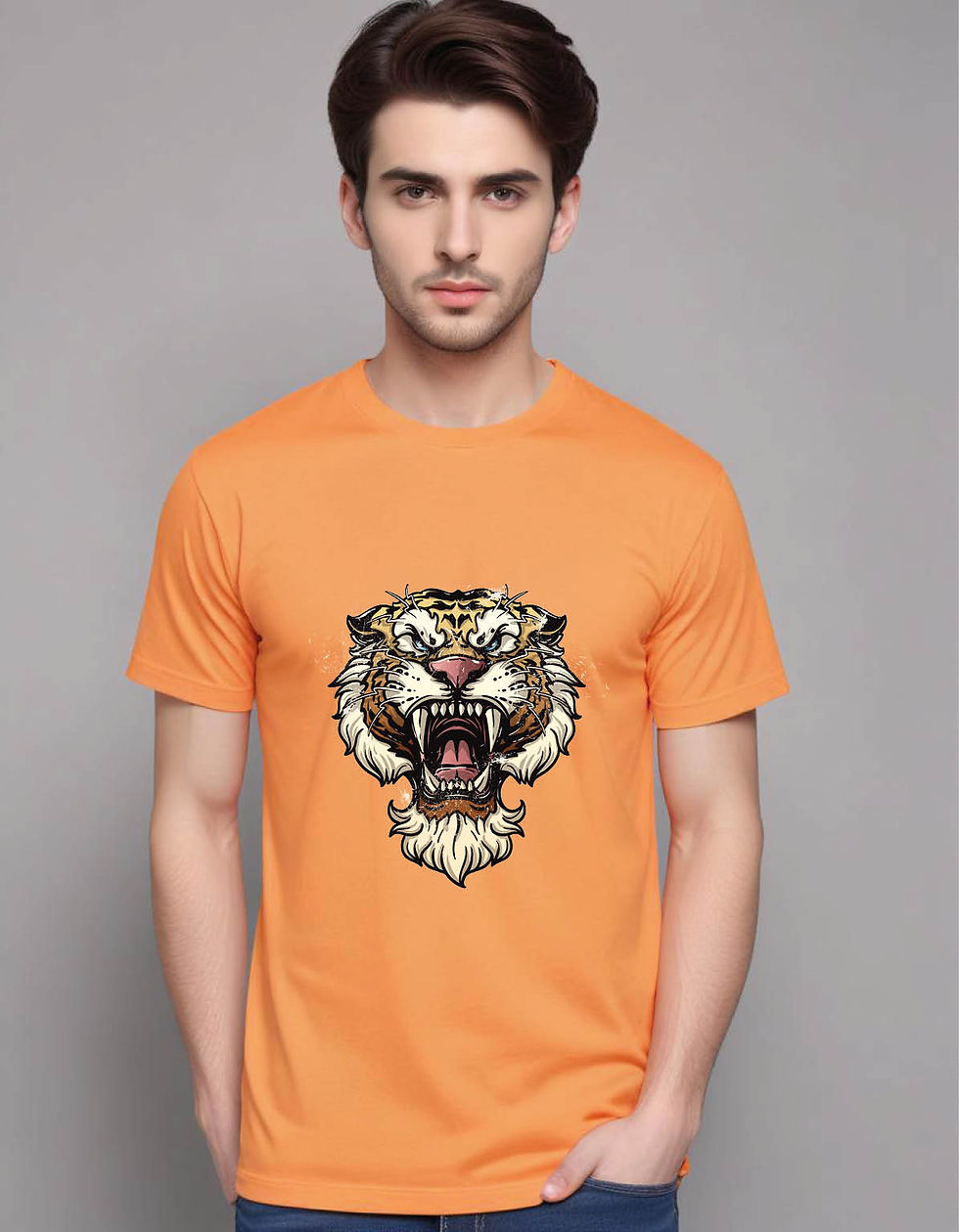 Thumbnail: tiger head  mens printed graphic t shirt