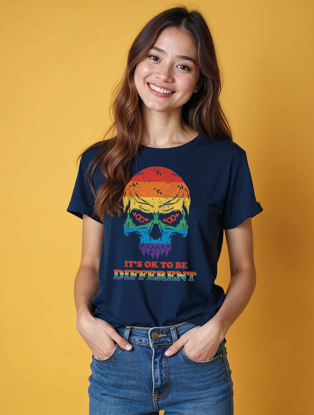 it's ok to be different Trendy Women’s Printed Graphic Streetwear T-Shirt