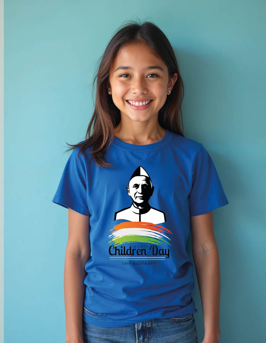 Thumbnail: Happy children day Unisex printed graphic t shirt