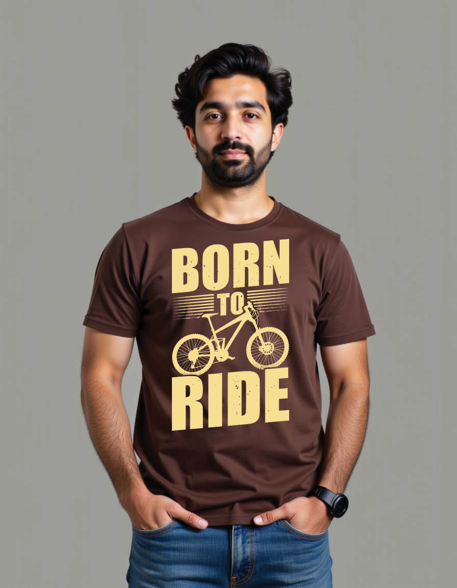 Thumbnail: born ride motivational mens printed graphic t shirt