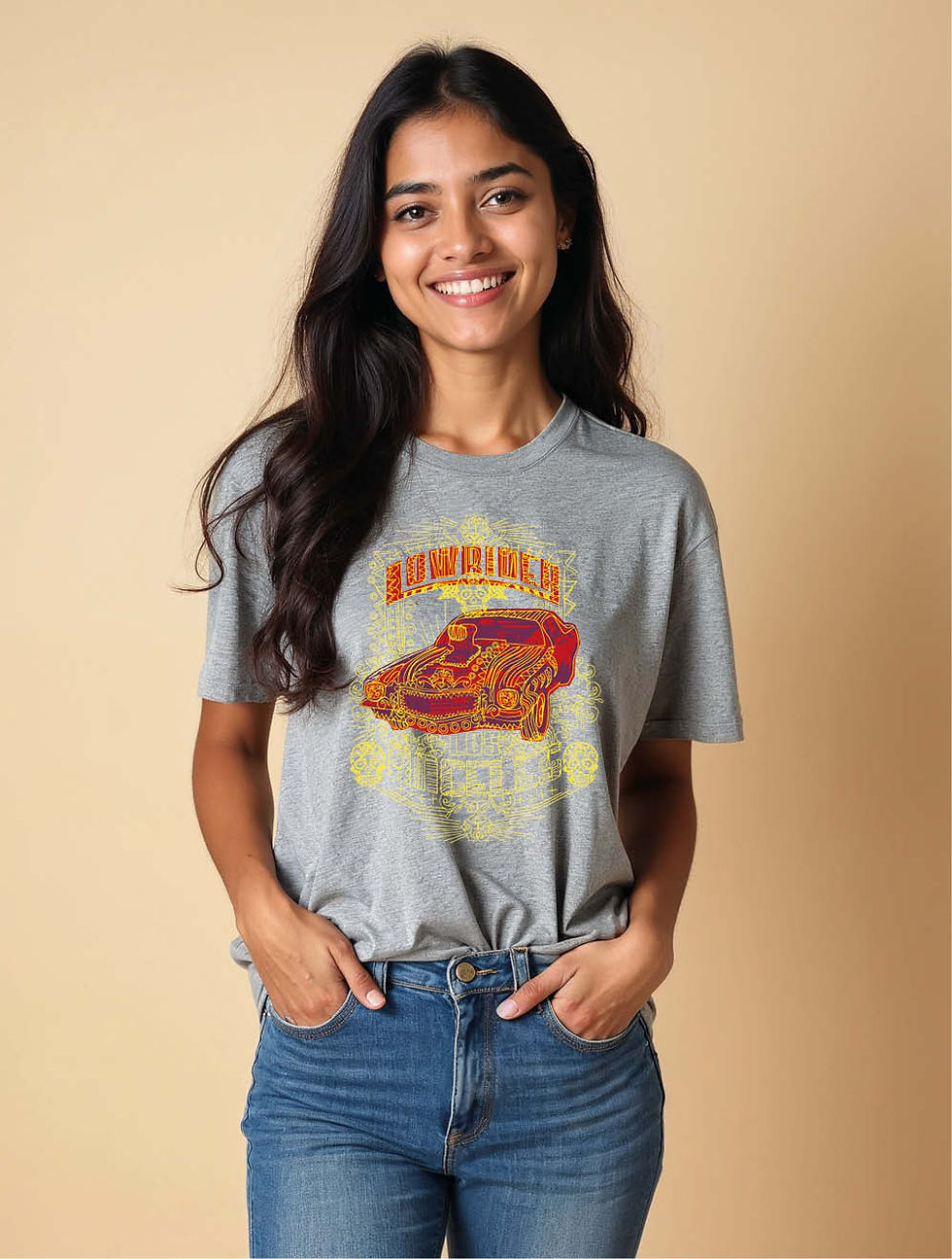 Thumbnail: Intricate Lowrider Bug Lowrider Attitude Casual Women’s Printed Graphic t shirt