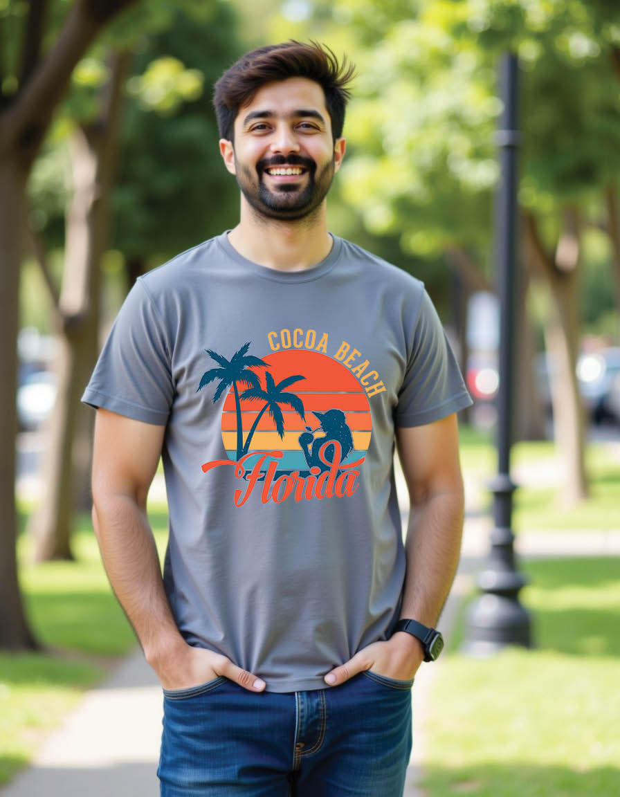 Thumbnail: cocoa beach florida summer beach mens printed graphic t shirt