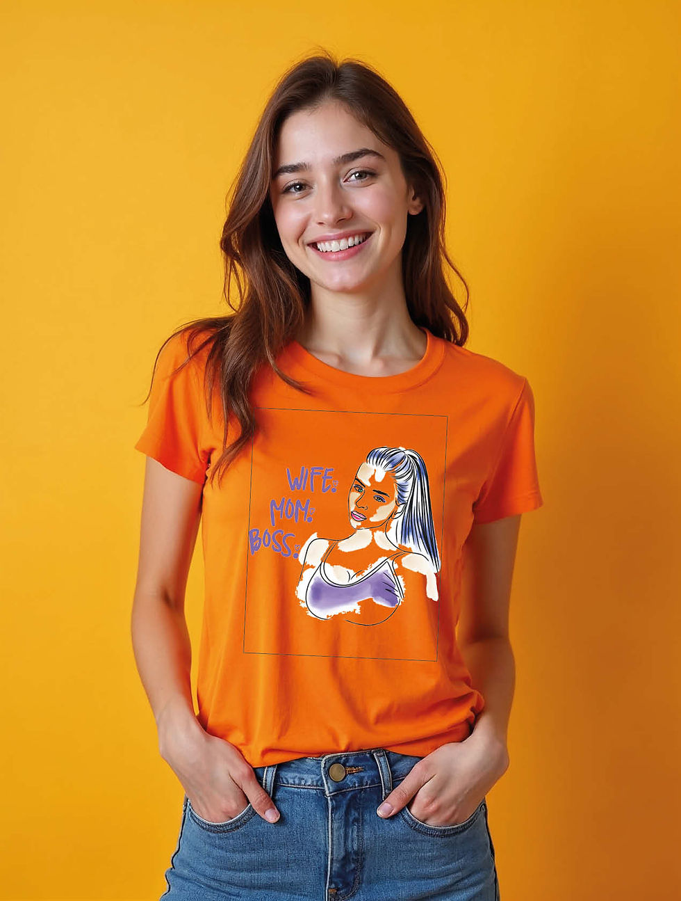 Thumbnail: wife mom boss Cool Women’s Printed Graphic Typography T-Shirt – Shop Now