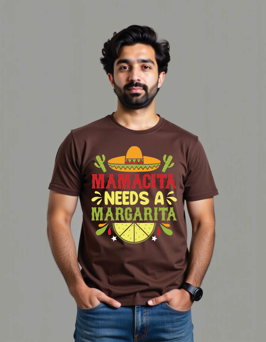Thumbnail: mamacita needs margarita cinco de mayo mens printed graphic t shirt