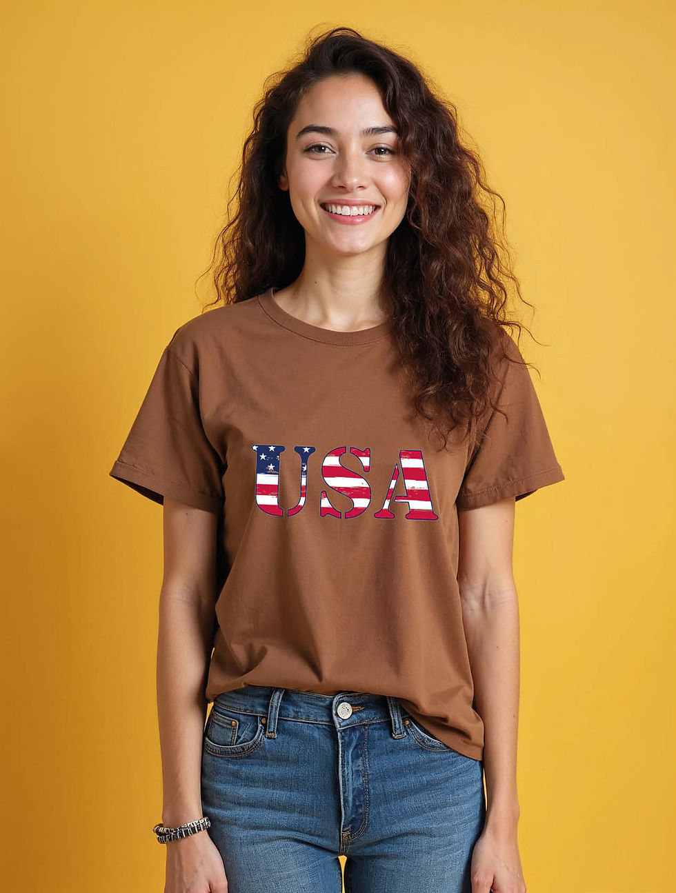 Thumbnail: usa Chic Women’s Printed Graphic Streetwear T-Shirt – Best Price