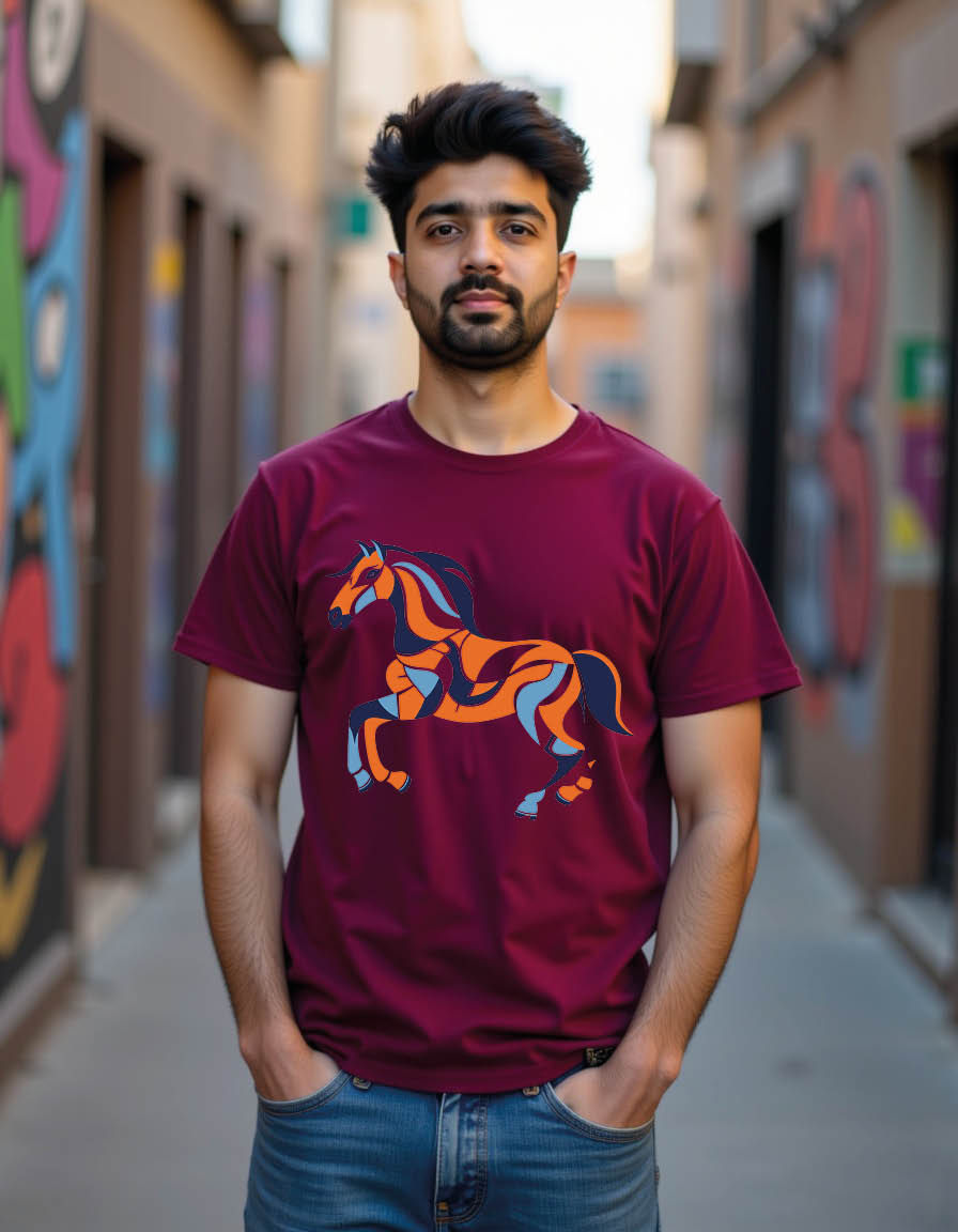 Thumbnail: horse pop art mens printed graphic t shirt