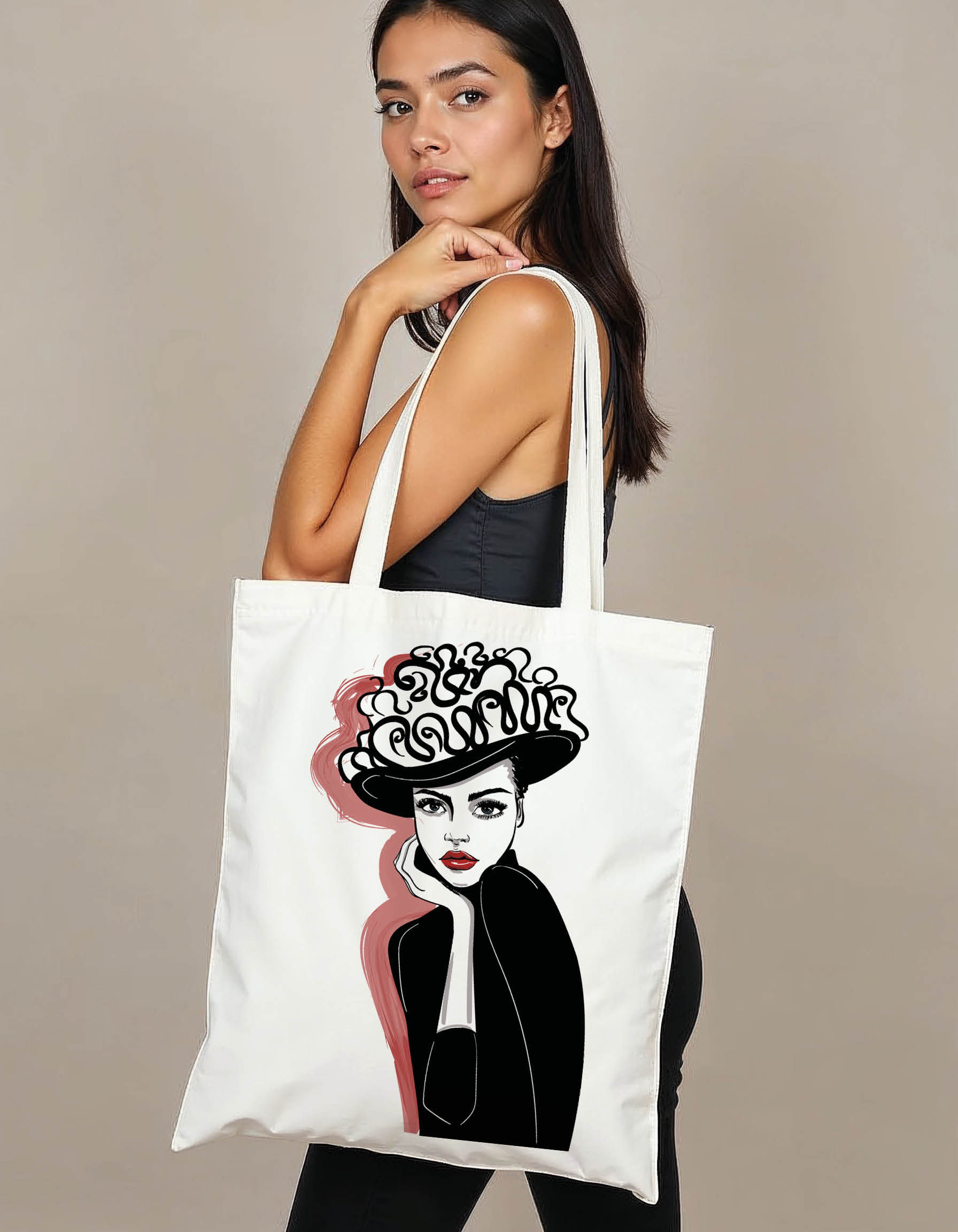 Nature Inspired Tote Printed Bag – Modern Artistic Design Eco-Friendly Choice