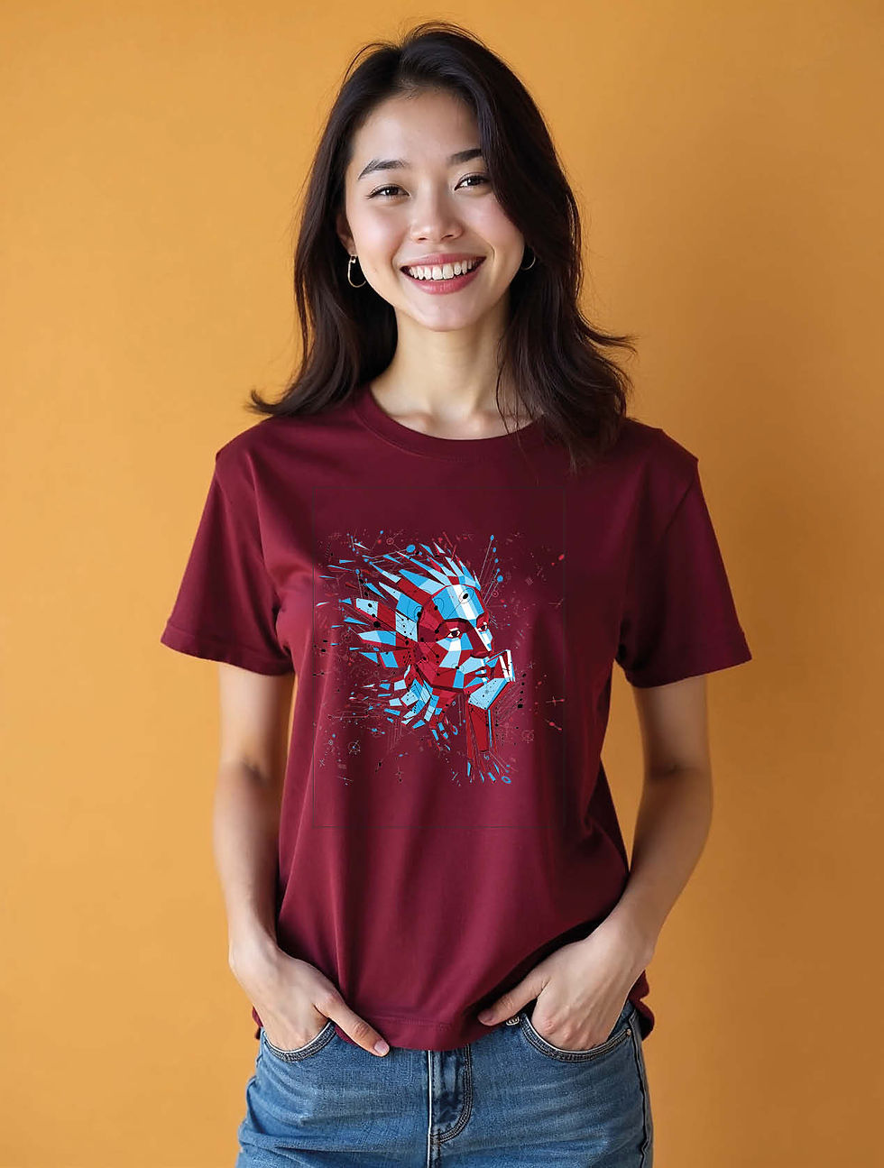 Thumbnail: Shattered Geometric Gorilla Casual Women’s Graphic T-Shirt – Hot Deal