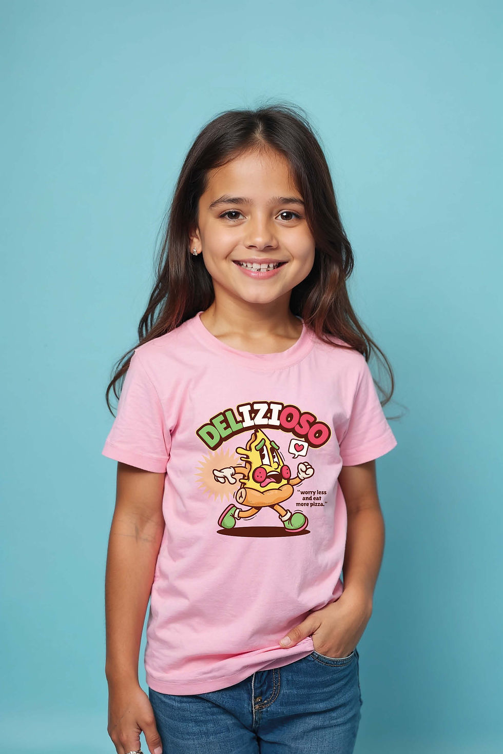 delizioso Playful Cute Kids Typography T-Shirt – Drawing Print Design