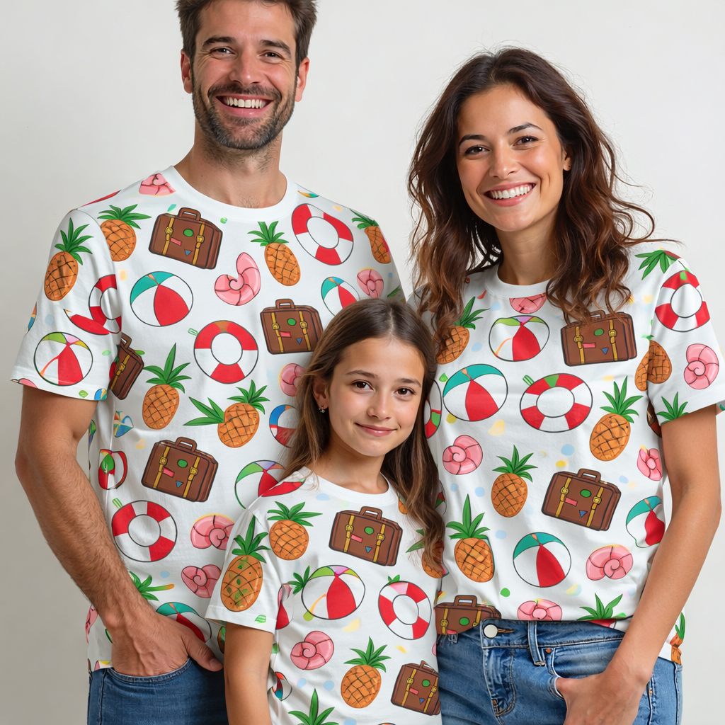 family matching summer printed tshirt pack of 3