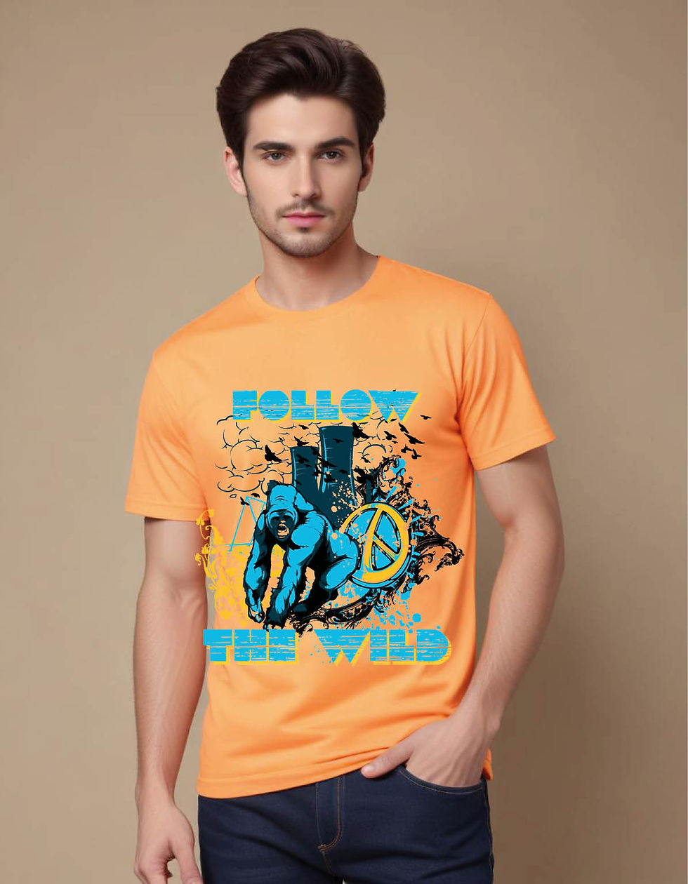 Thumbnail: gorilla with peace sign power plant mens printed graphic t shirt