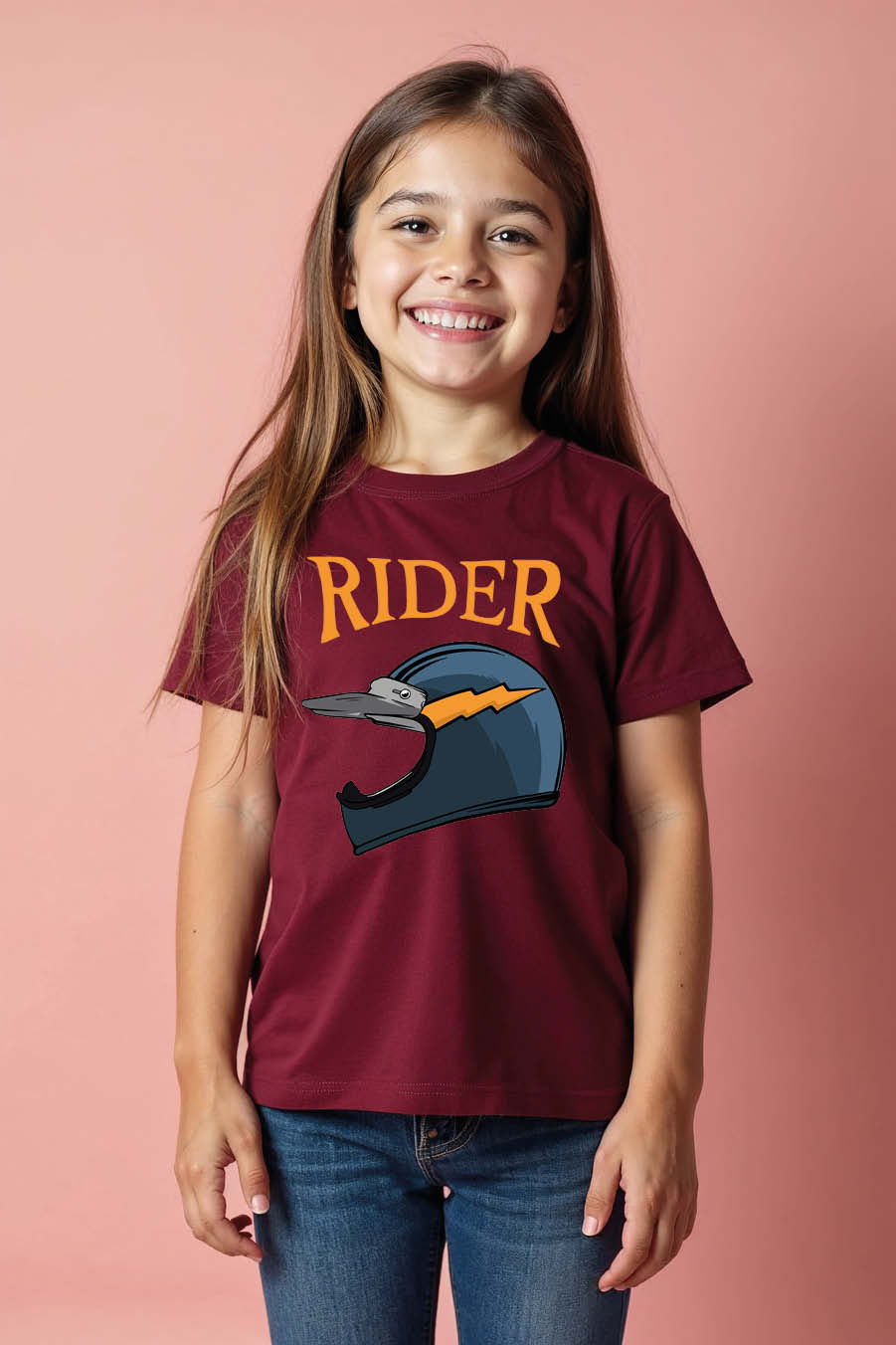 Thumbnail: rider Fashion Kids Graphic Tee – Illustration Print Design for Boys & Girls