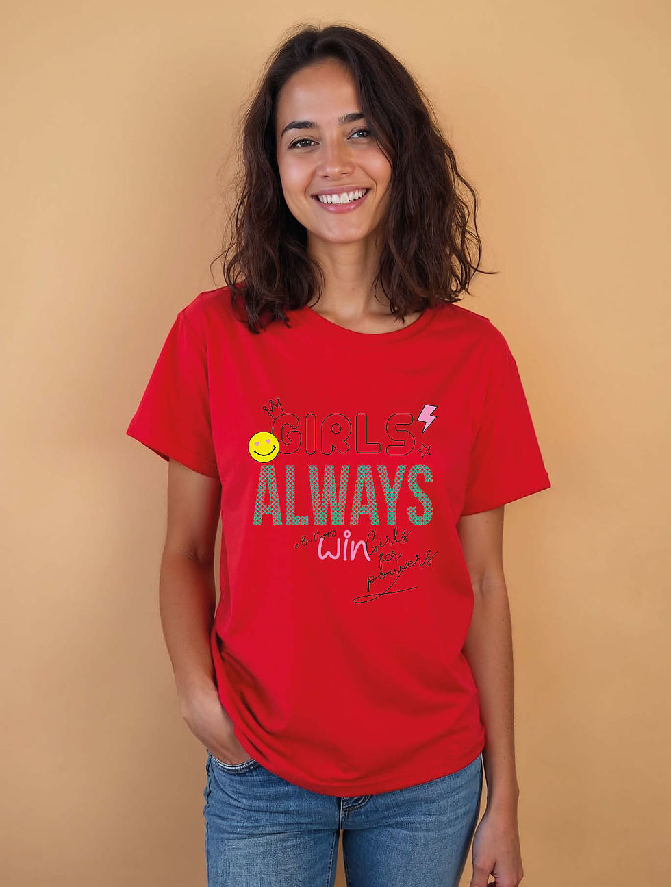 Thumbnail: Girls always win Trendy Women’s Graphic T-Shirt – Discount Offer
