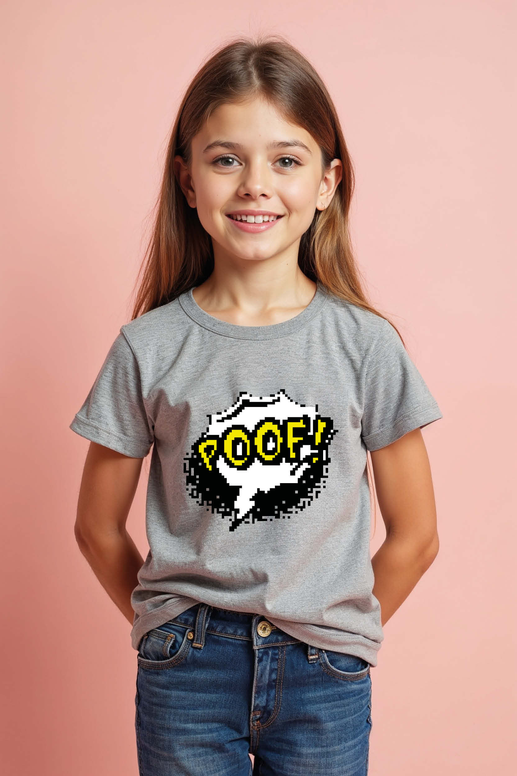 poof Trendy Typography Print T-Shirt for Kids – Graphic Print Design