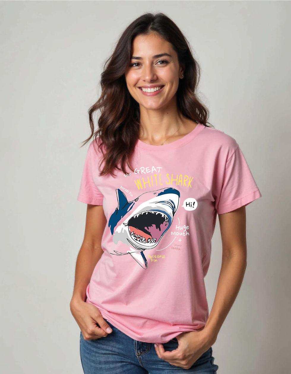 Thumbnail: Shark Printed T-Shirt for All age
