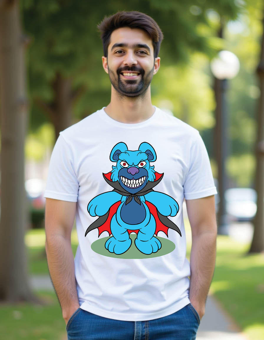 Thumbnail: horror bear doll cartoon mens printed graphic t shirt