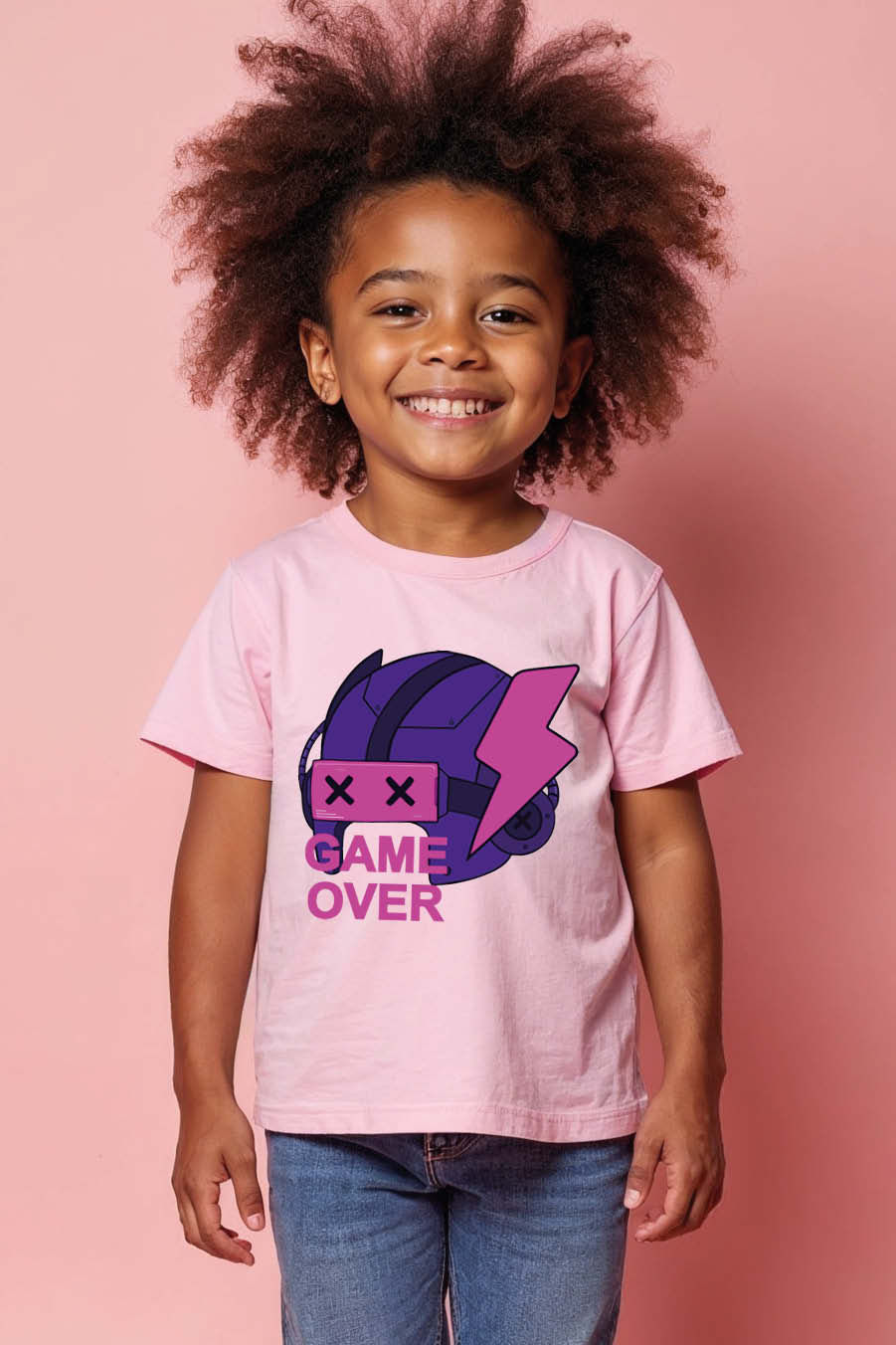 Thumbnail: game over Playful Stylish Kids Graphic T-Shirt – Print Design for Boys & Girls