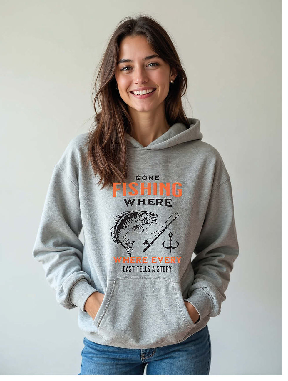 Thumbnail: gone fishing where where every cast tells a story Stylish Women’s Quote Hoodies