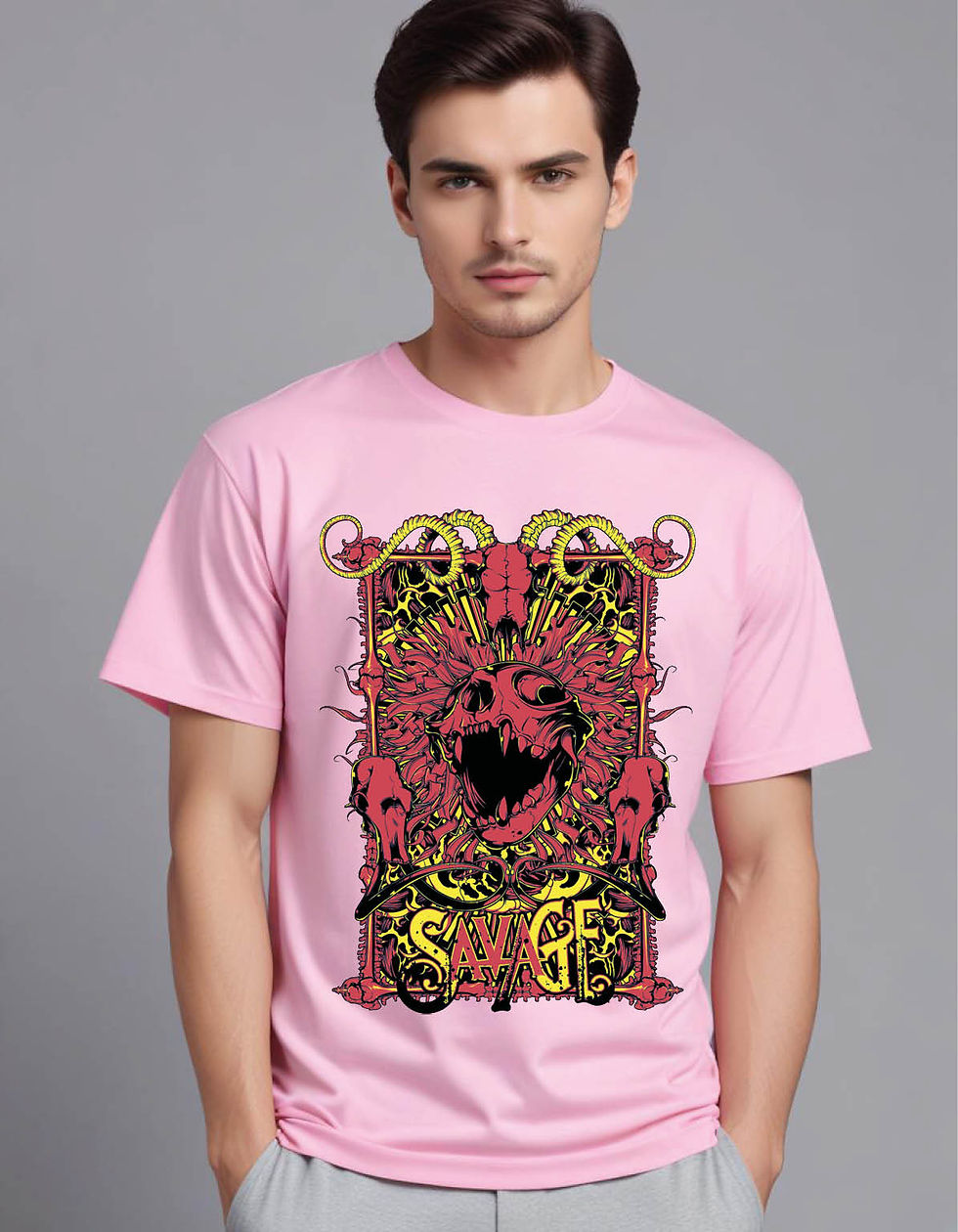 Thumbnail: framed screaming animal skull vintage mens printed graphic t shirt