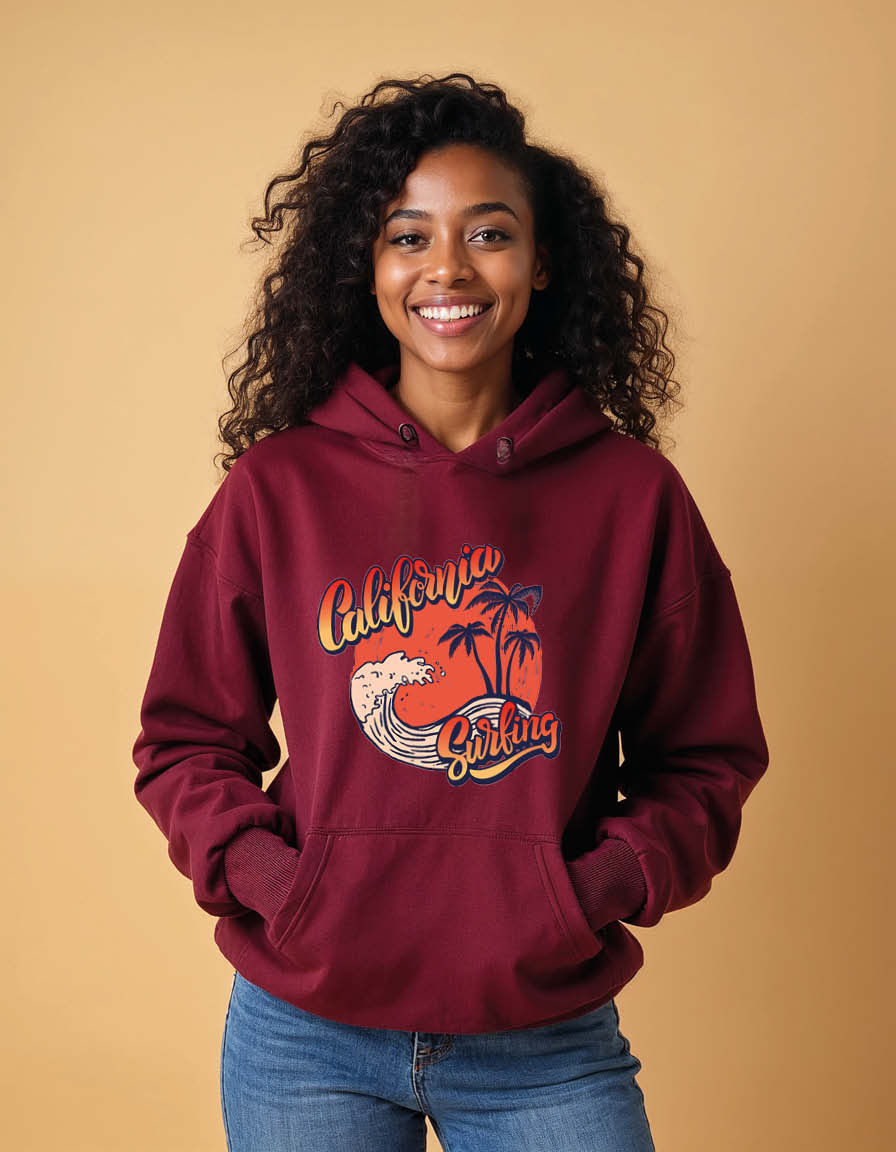 Thumbnail: california surfing Stylish Unisex Printed Graphic Hoodies For Men & Women