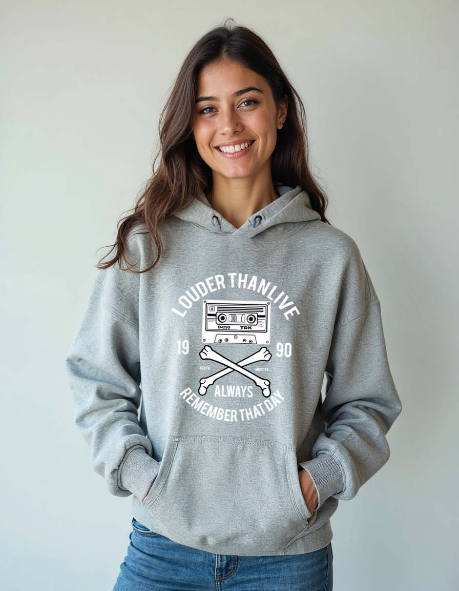 Thumbnail: louder than live always remember thatday Classic Unisex Printed Graphic Hoodies