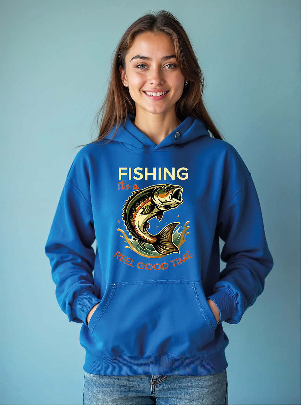 Thumbnail: fishing it's reel good times Cool Women’s Typography Hoodies – Limited Stock