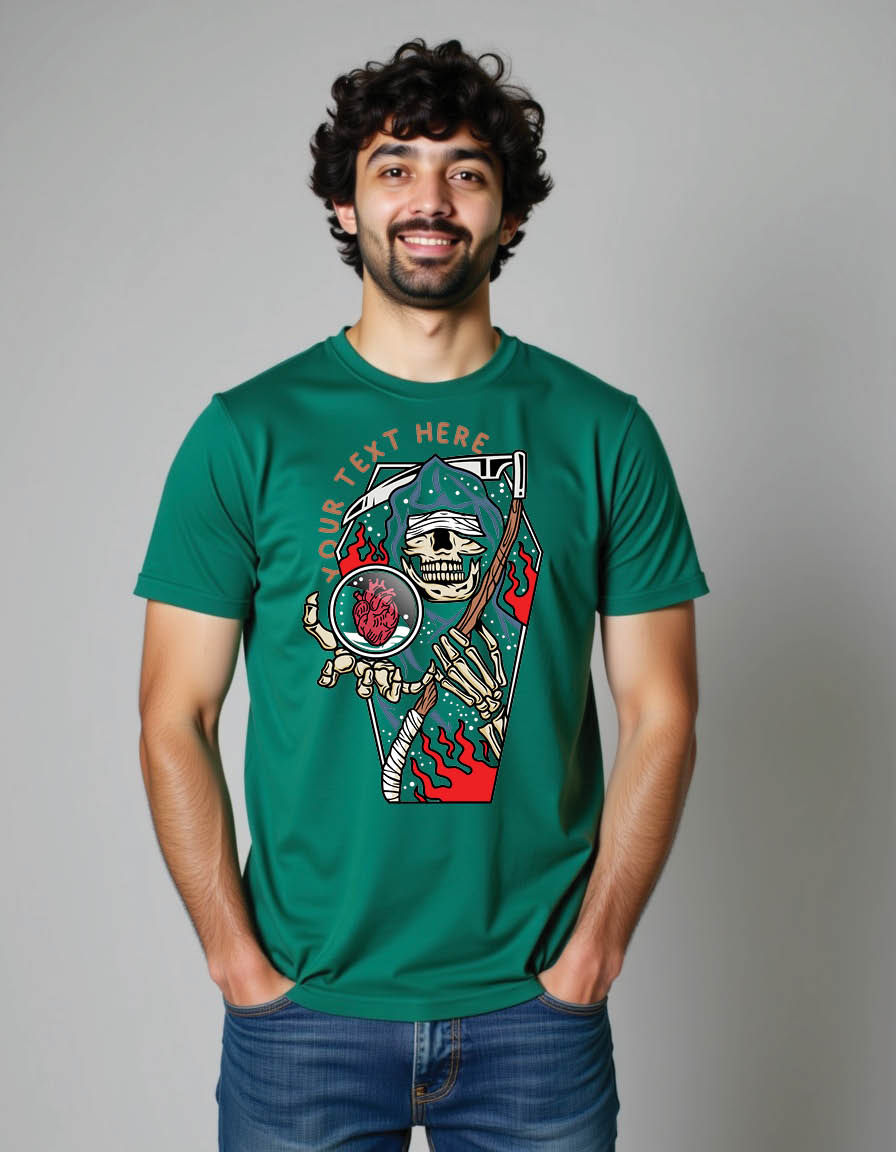 vintage reaper skull holding mens printed graphic t shirts