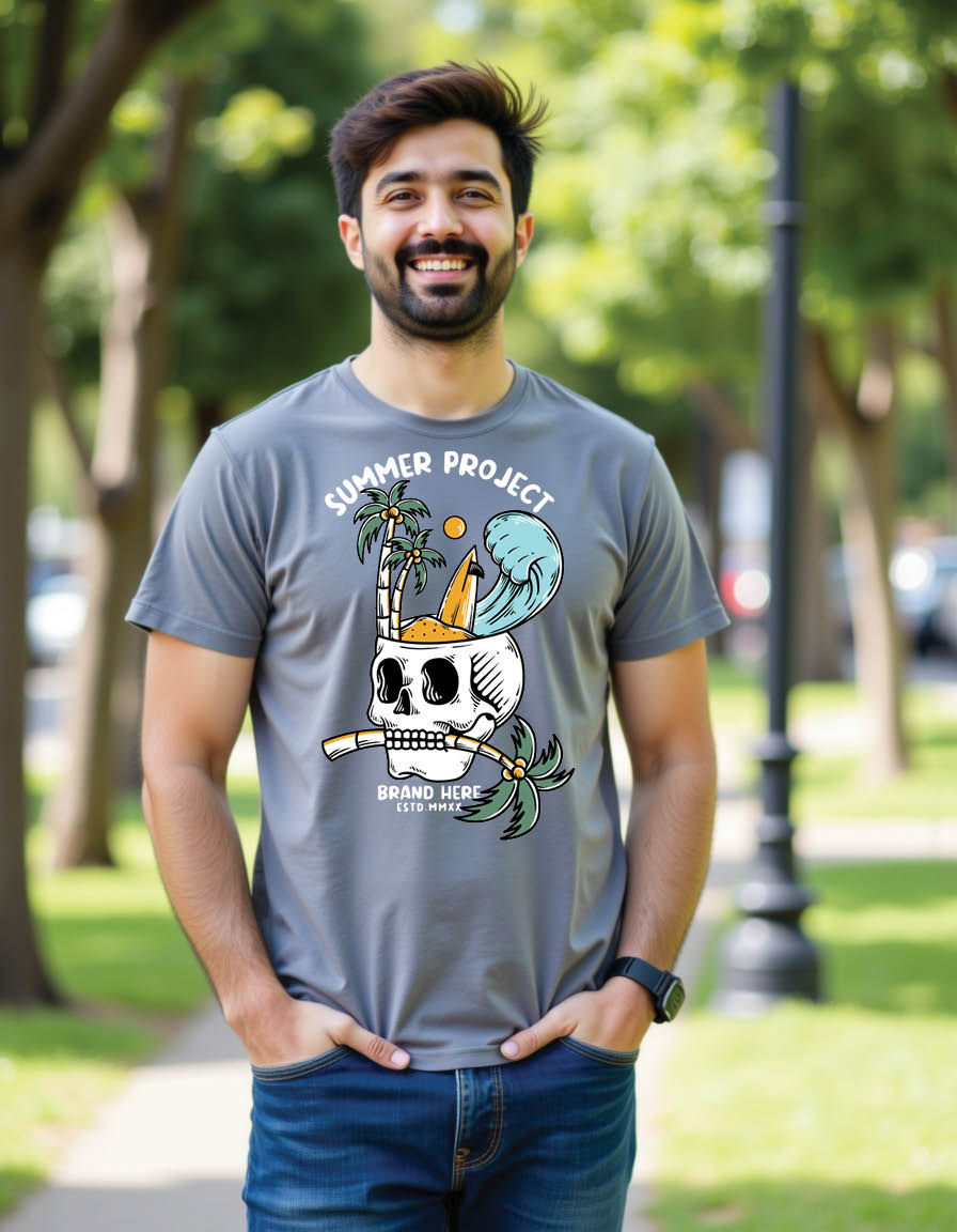 Thumbnail: skull summer mind mens printed graphic t shirts