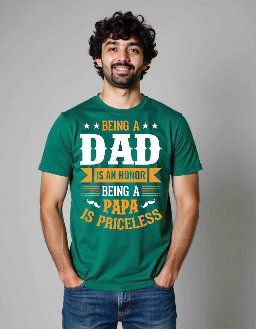 Thumbnail: being dad is honor being papa is priceless fathers mens printed graphic t shirt