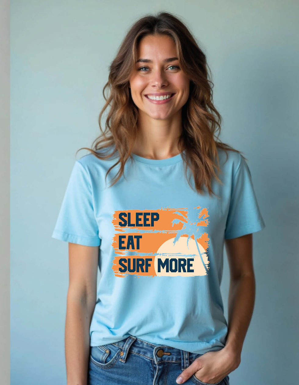 Thumbnail: sleep eat surf more printed T-Shirt for All ages