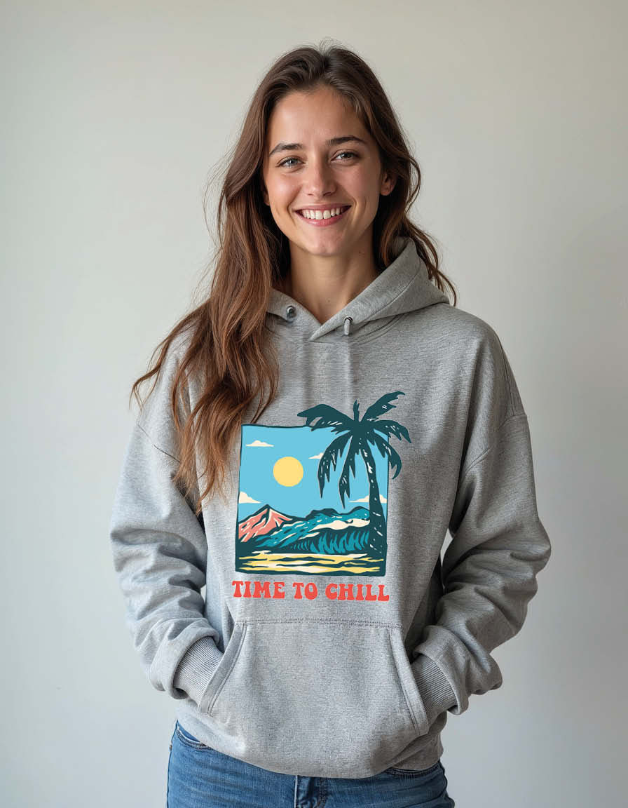 Thumbnail: time to chill Stylish Unisex Graphic Printed Hoodies for mens & womens