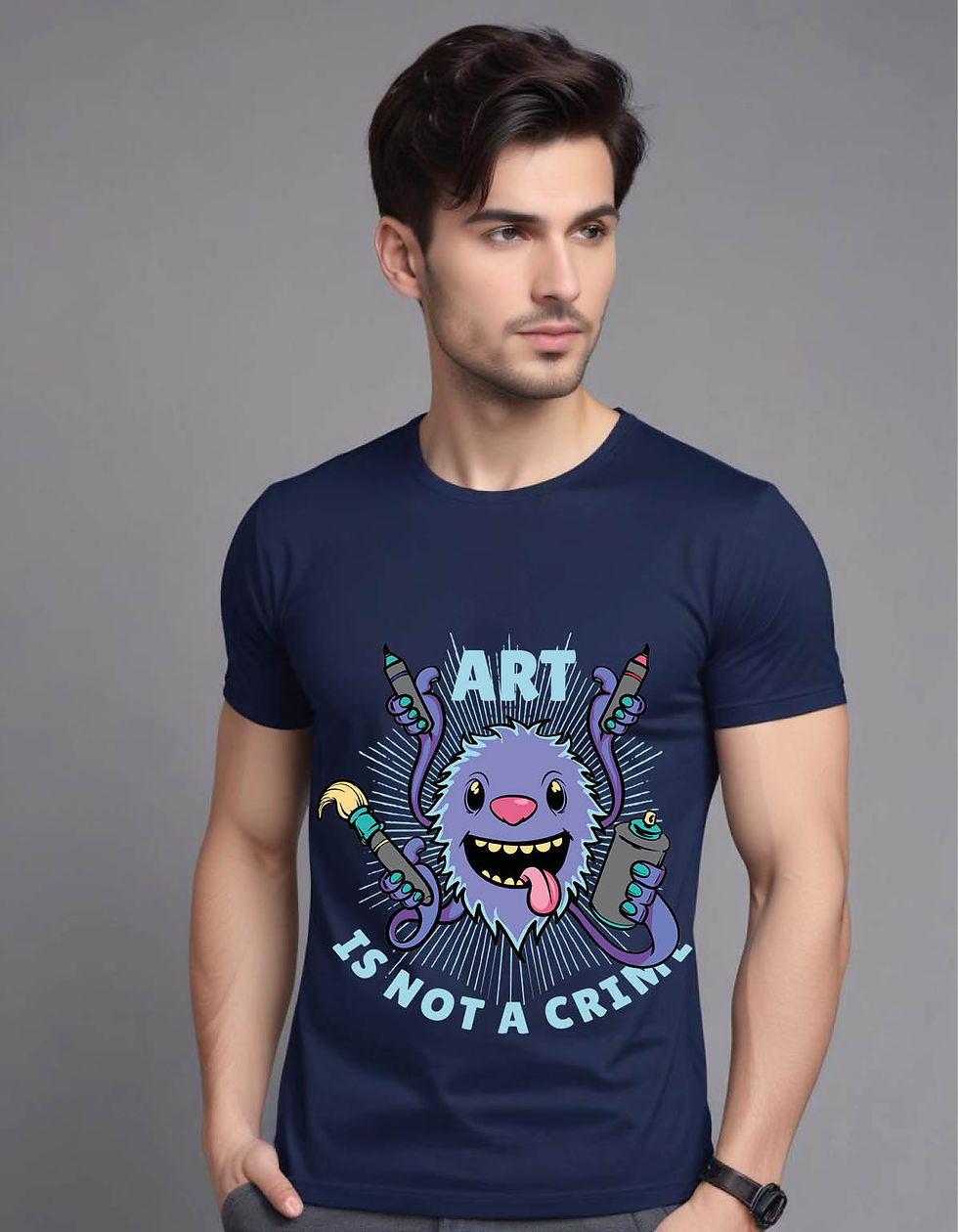 Thumbnail: art is crime mens printed graphic t shirt