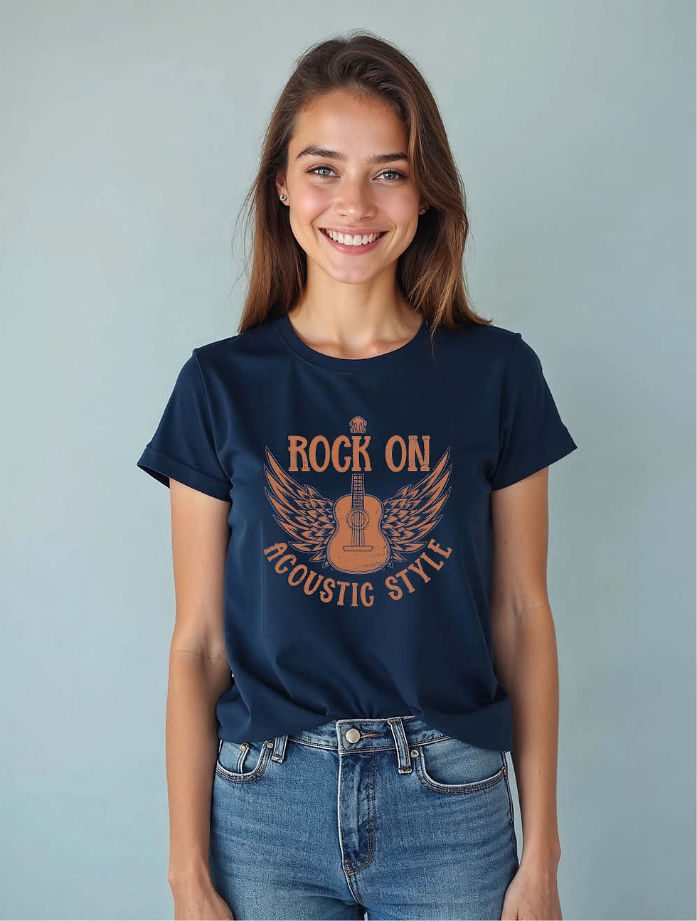 Thumbnail: Rock on acoustic style Chic Women’s Quote T-Shirt – Buy Now