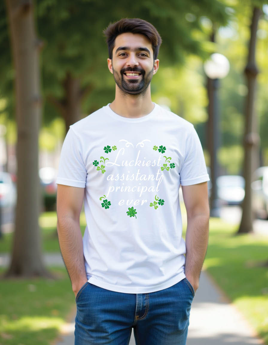 Thumbnail: luckiest assistant principal everst patricks day mens printed graphic t shirt