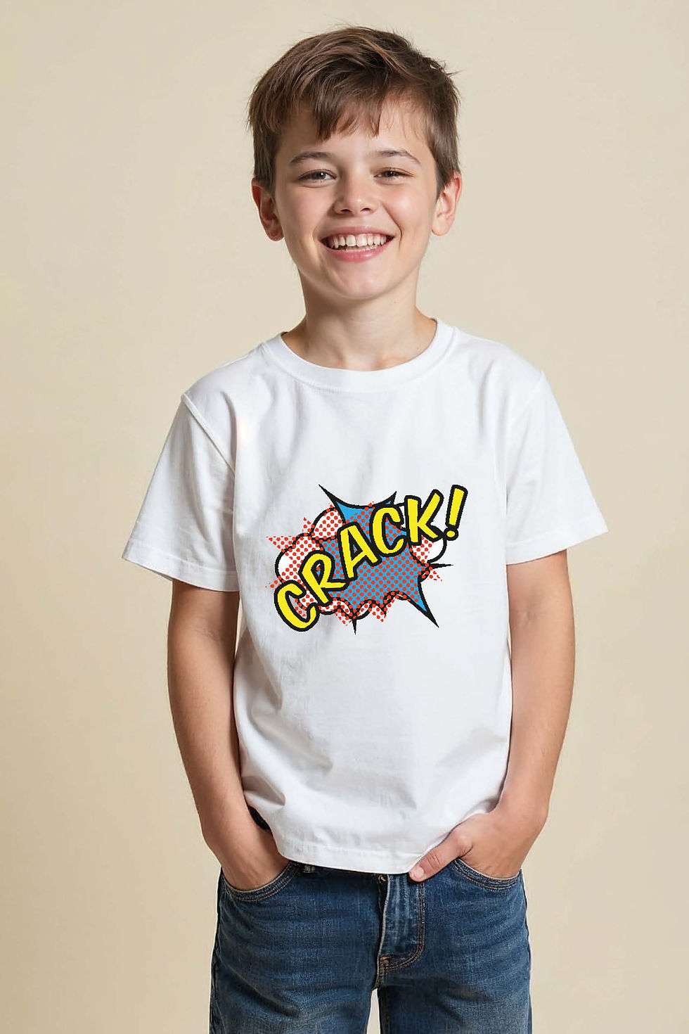 crack! Stylish Printed T-Shirt for Boys & Girls – Drawing Print Design