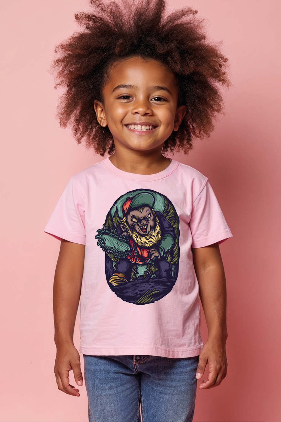 Thumbnail: Cool Warrior Beast Graphic T-Shirt for Kids – Trendy Adventure Tee for Boys & Gi