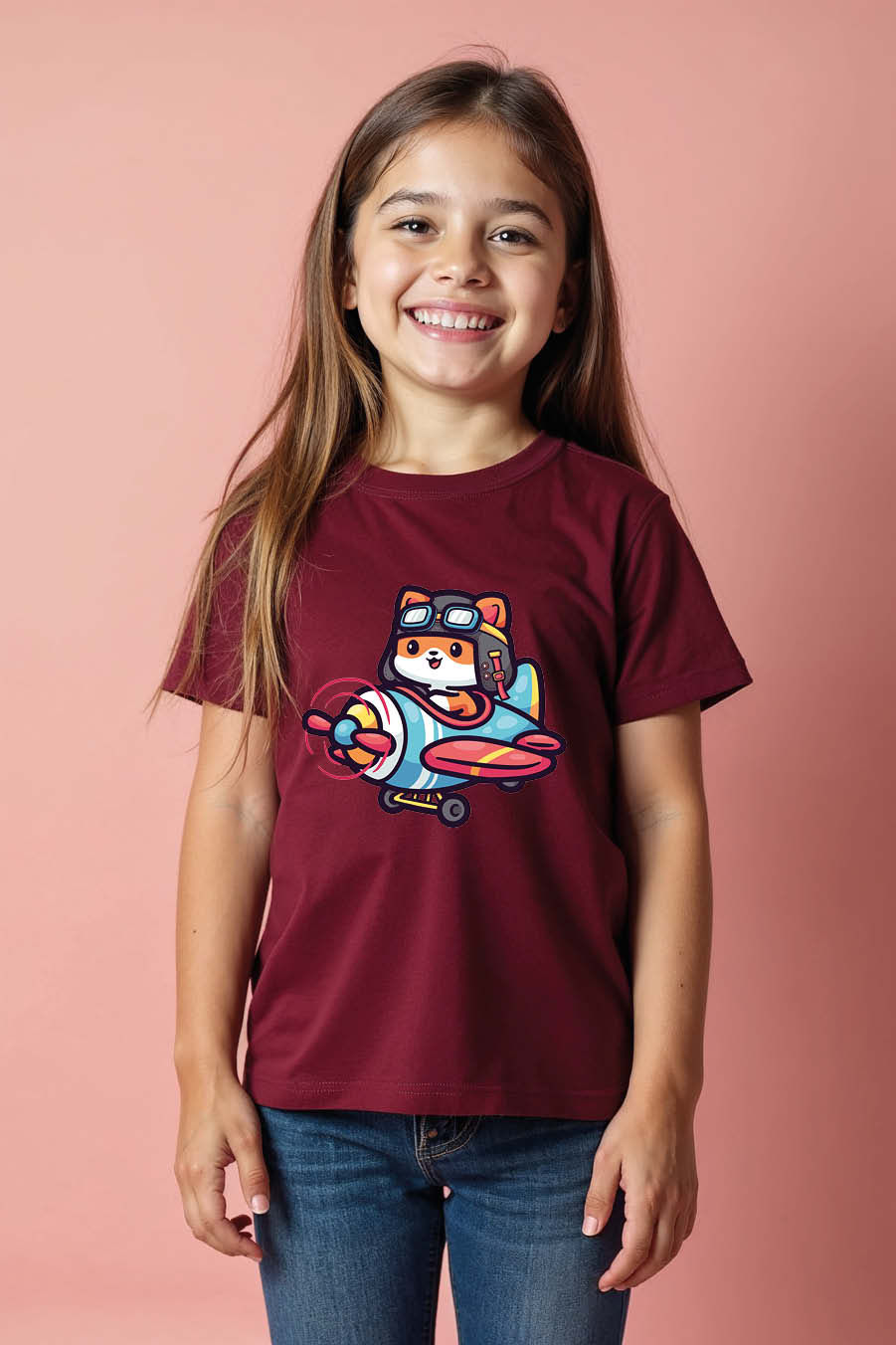 Thumbnail: Hamster Aviator Plane Comfortable Stylish Kids Graphic T-Shirt – Typography