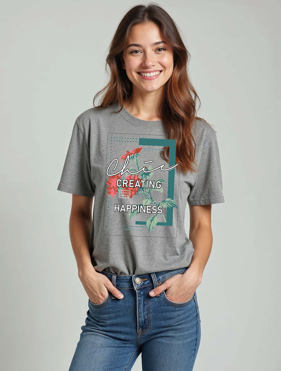 Thumbnail: greating happiness Trendy Women’s Printed Graphic Streetwear T-Shirt – Shop Now