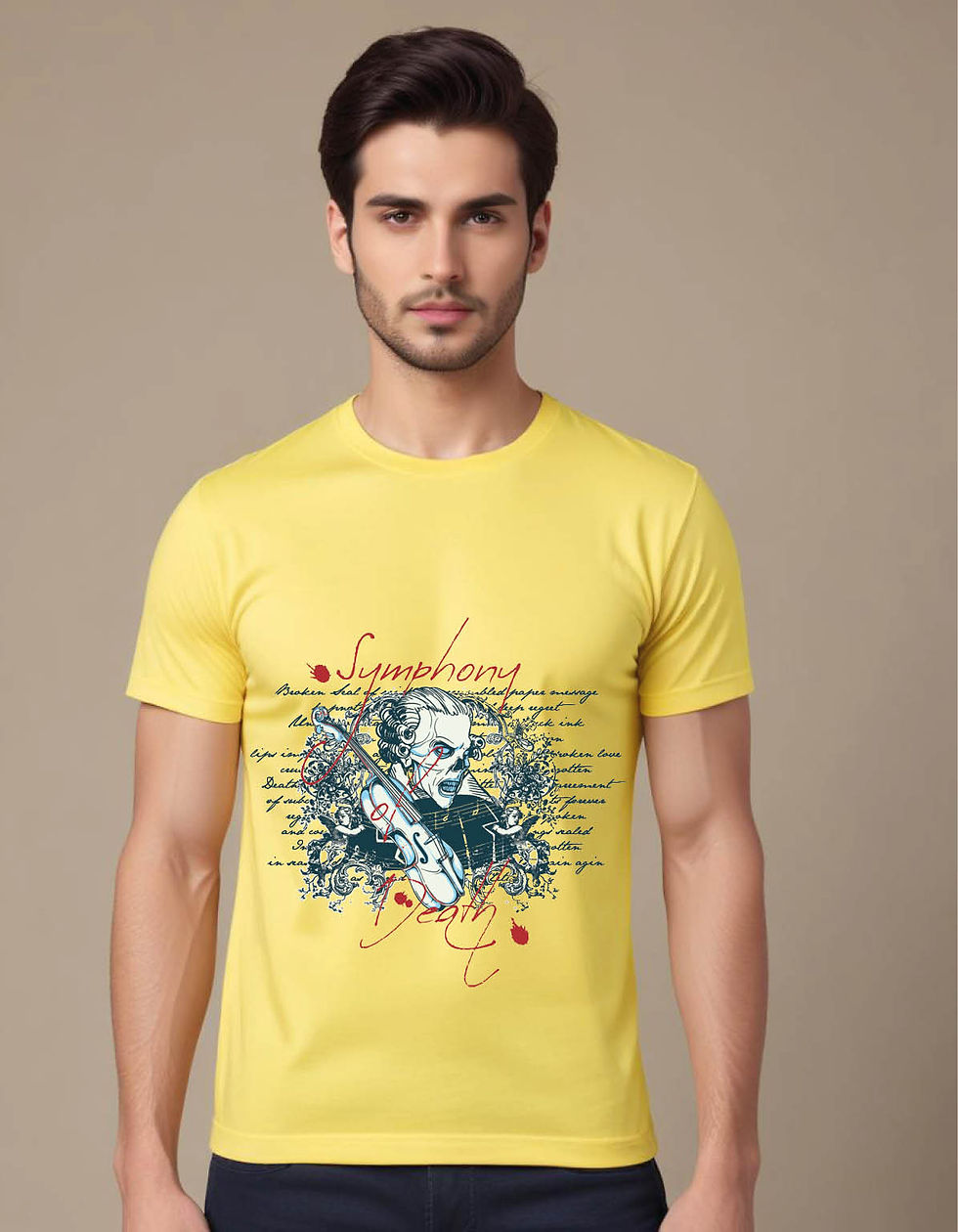 Thumbnail: classical musician skull lyrics mens printed graphic t shirt