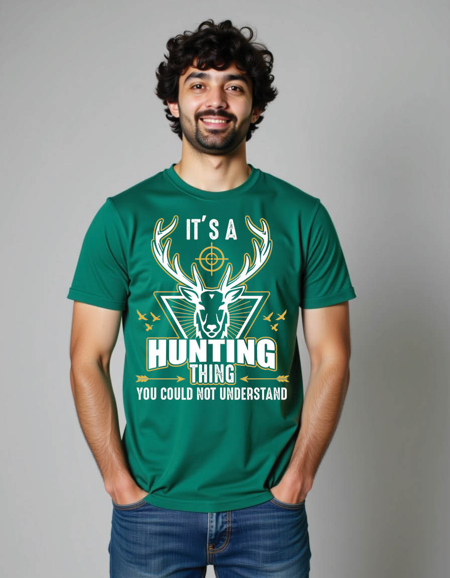 Thumbnail: man myth hunting legend hunting mens printed graphic t shirt