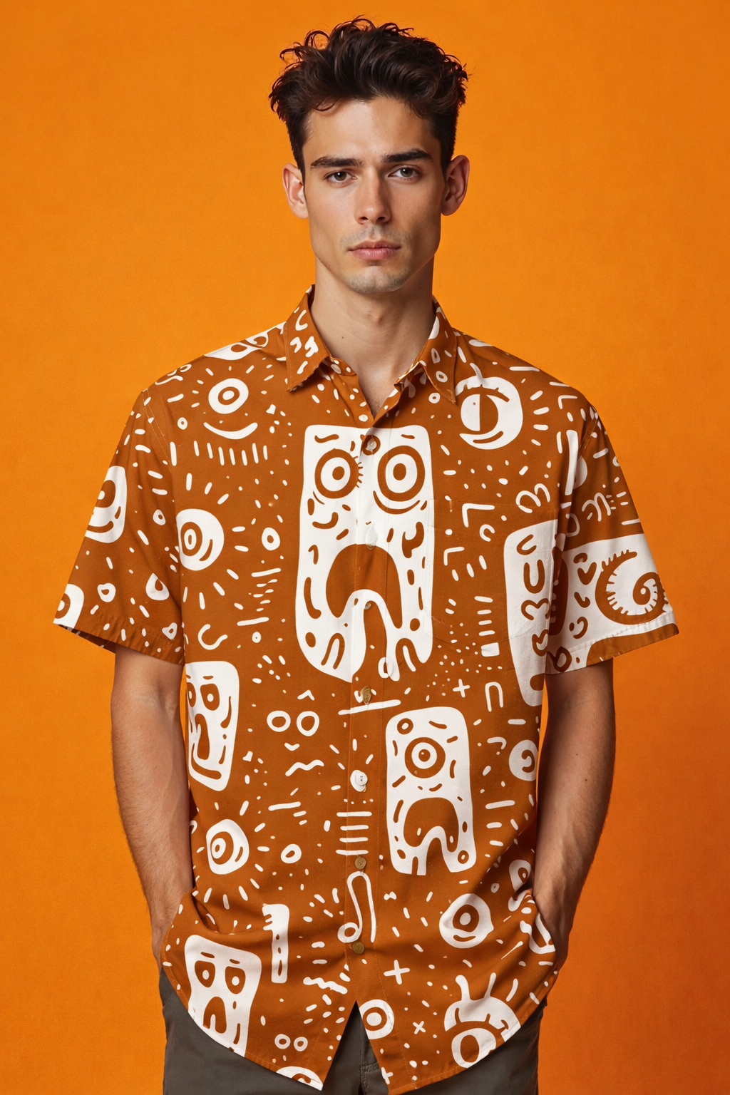 Casual style with playful Designer Urban Patterned All Over Print Shirt