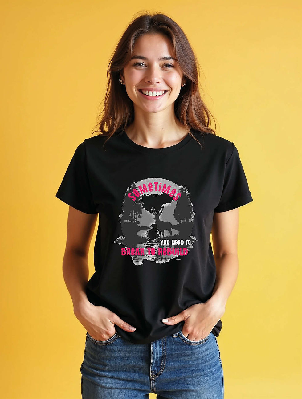 Thumbnail: sometimes you need to break to rebuild Cool Women’s Printed graphic  T-Shirt