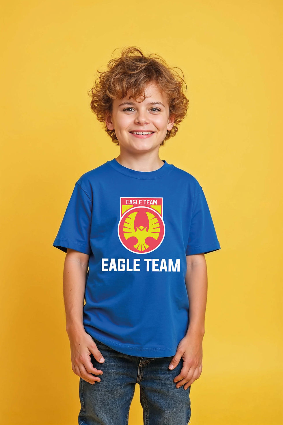 Thumbnail: eagle team Trendy Cute Kids Typography T-Shirt – Space Print Design
