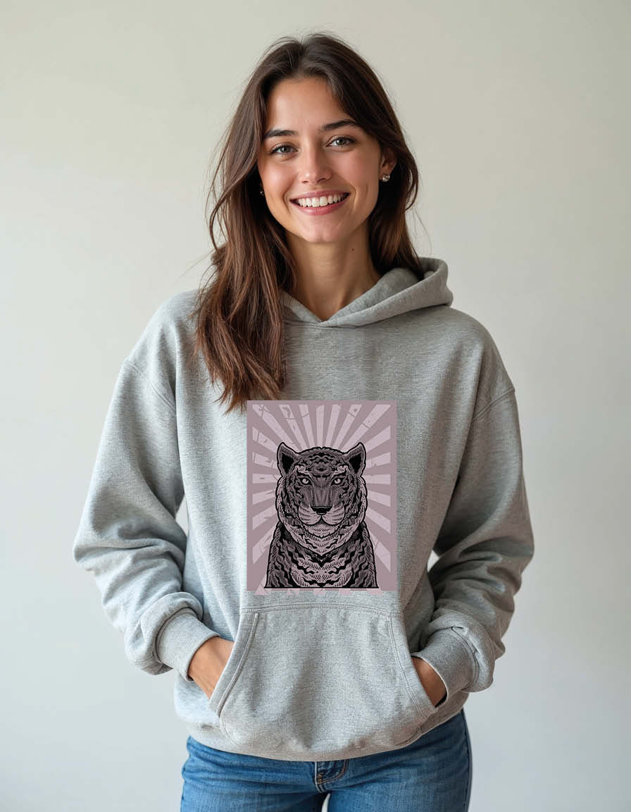 Thumbnail: vintage tiger with engraving Unisex Graphic Printed Hoodies for mens & womens